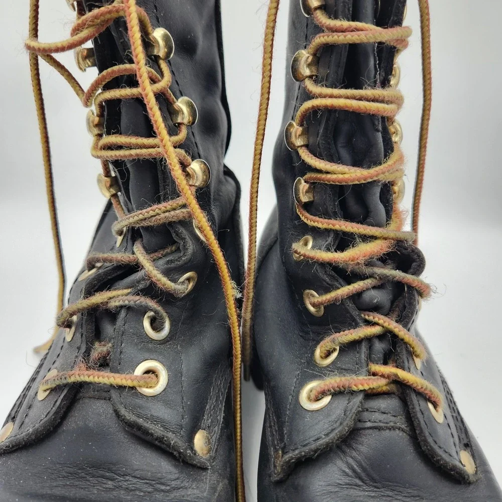 Georgia‎ Boot Mens US 6 Black Leather Steel Toe Logger Work Boots